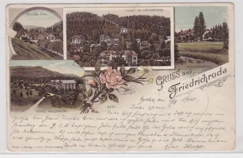 909048 Lithographie Ak Gruss aus Friedrichroda 1900