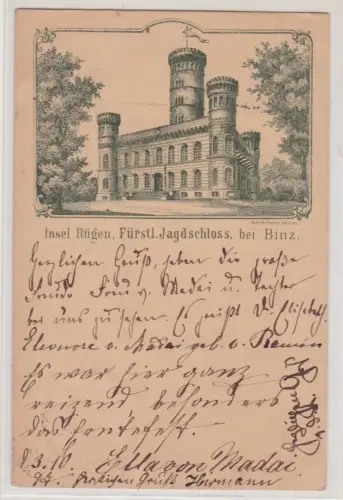 909004 Ak Insel Rügen fürstliches Jagdschloß bei Binz 1897