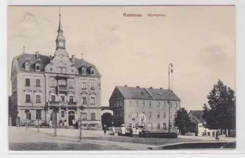 909014 Ak Rabenau Marktplatz mit Springbrunnen 1909