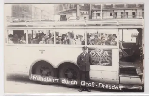 909020 Foto Ak Bus Rundfahrt durch Groß-Dresden um 1935