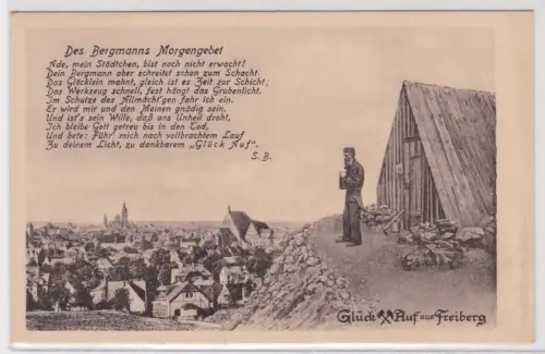 55875 Reim Ak Glück auf aus Freiberg, des Bergmanns Morgengebet um 1910