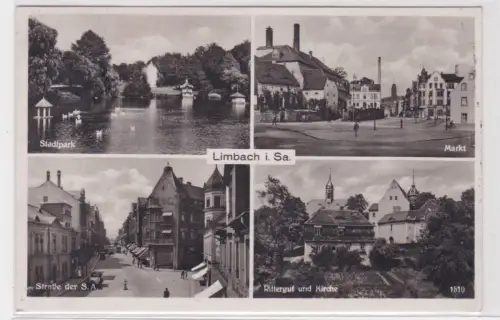 58041 Mehrbild Ak Limbach i. Sa. - Stadtpark, Markt, Straße der S.A., Rittergut