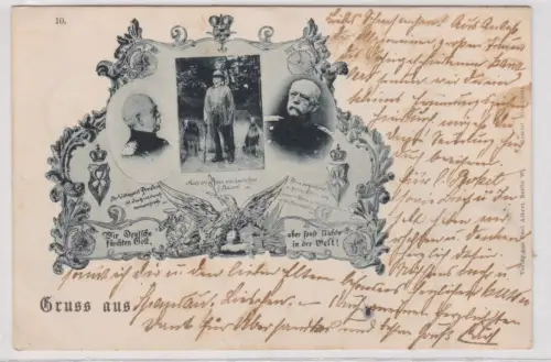 909172 Ak Gruss aus Spandau - Hommage an Reichskanzler Otto von Bismarck 1898