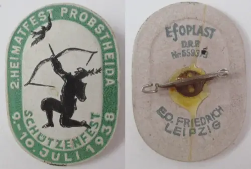 Abzeichen 2. Heimatfest Probstheida Schützenfest 9.-10. Juli 1938 (150672)