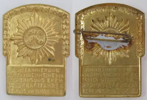 Abzeichen Vereinigung ehemaliger Feldkraftfahrer Leipzig 1928 (151676)