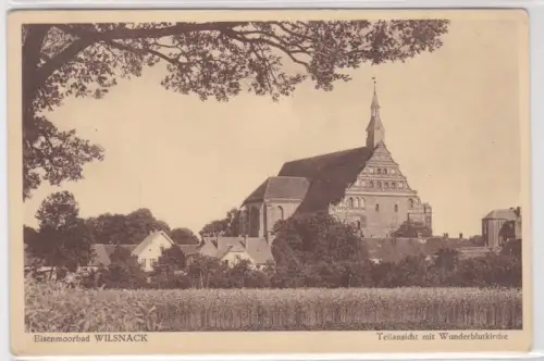 01194 Ak Eisenmoorbad Wilsnack - Teilansicht mit Wunderblutkirche um 1920