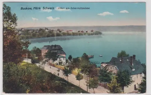 72910 Ak  Buckow, Märk. Schweiz. Villen am Schermützelsee. 1913
