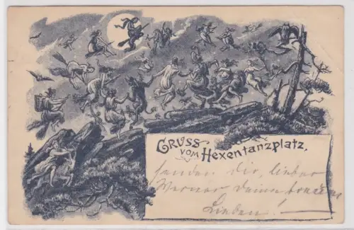 43014 Künstler Ak Gruss vom Hexentanzplatz 1896