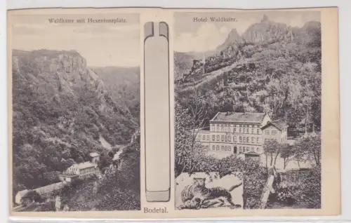 78104 Mehrbild Ak Bodetal - Waldkater mit Hexentanzplatz, Hotel Waldkater