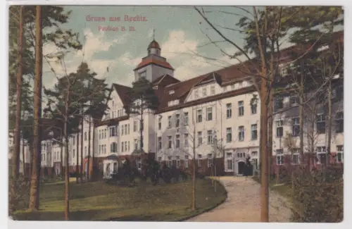 35918  Ak Gruss aus Beelitz. Pavilion B. III. 1912