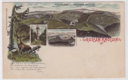75732 Lithographie Ak Gruss vom Grossen Knollen im Harz 1907