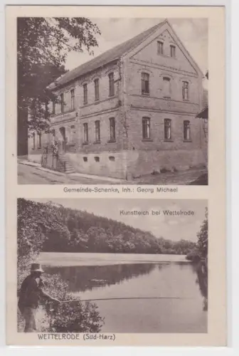 49161 Mehrbild Ak Wettelrode (Süd-Harz) Gemeinde-Schenke, Kunstteich 1926