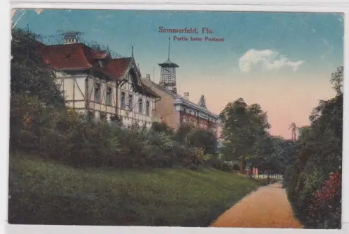 907150  Ak Sommerfeld, Ffo. Partie beim Postamt. 1923