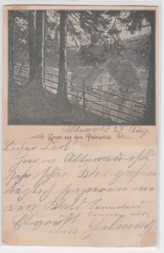97713 Ak Gruss aus dem Polsterthal - Polstertaler Zechenhaus in Altenau 1900