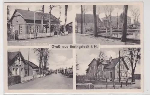 56600 Mehrbild Ak Gruß aus Beringstedt i. H. - Bäckerei, Straßenansicht um 1910