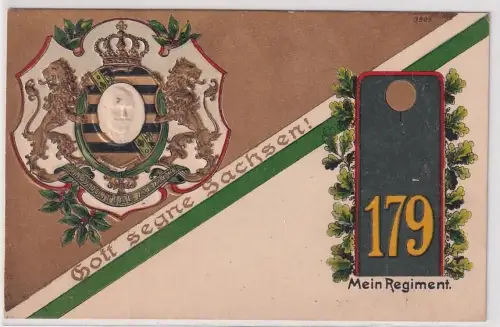 22078 Präge Ak Mein Regiment Leisnig Kgl. Sächs. 14. Infanterie-Regiment Nr.179
