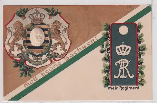 45522 Präge Ak Mein Regiment Dresden 1. K.S. Leib-Grenadier-Regiment Nr.100
