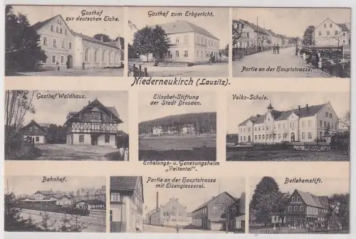 94752 Mehrbild Ak Niedernaukirch (Lauistz) Gasthof, Bahnhof usw. 1913
