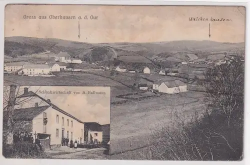 96352 Ak Gruß aus Oberhausen an der Our Schenkwirtschaft 1911