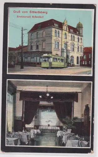 81130 Ak Gruß vom Sittardsberg bei Duisburg Restaurant Schenkel 1912