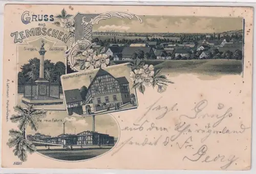 85535 Ak Lithographie Gruß aus Zembschen bei Hohenmölsen 1903