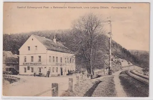 64324 Ak Gasthof Scheergrund Post- und Bahnstation Klosterbuch um 1910