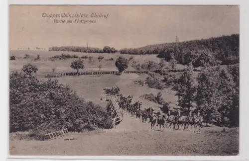 908855  Feldpost Ak Truppenübungsplatz Ohrdruf Partie am Pfaffgraben. 1917