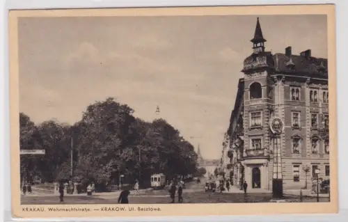908719 Ak KRAKAU. Wehrmachtstraße. KRAKOW. Ul. Basztowa. 1942