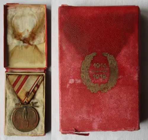 Kriegserinnerungsmedaille Für Österreich 1914-1918 Schwerter Band Etui (109741)