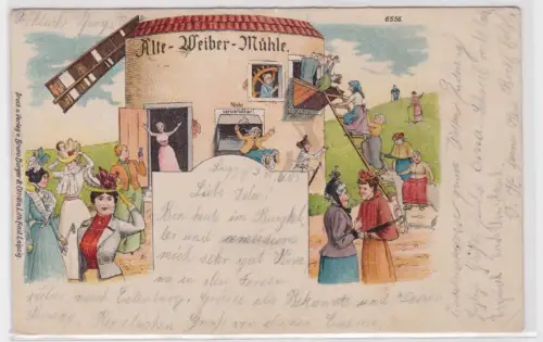 908952 Bruno Bürger Ak Lithographie Alte-Weiber-Mühle 1905