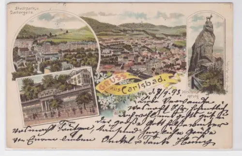 908721 Mehrbild Ak Gruss aus Karlsbad.  1893