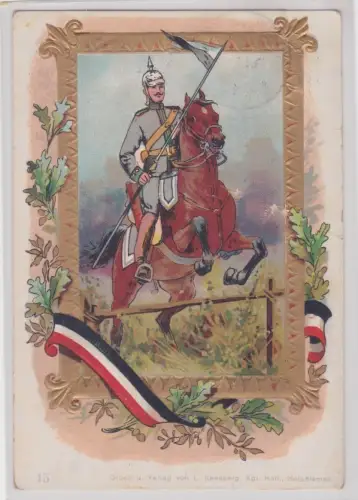 908840 Patriotika Rahmen Ak Ulane zu Pferd, Deutsches Reich 1910