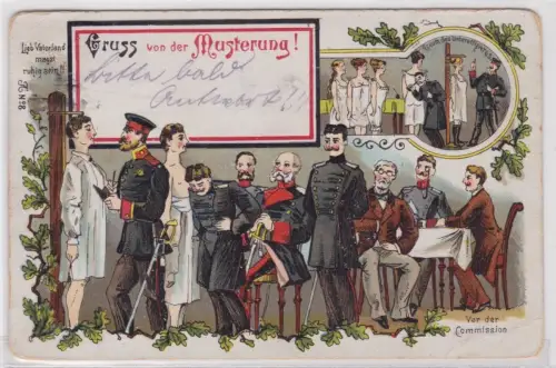 908849 Humor Militär Ak Gruss von der Musterung, Lieb Vaterland magst ruhig sein