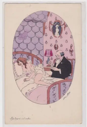 909084 Künstler Ak Xavier Sager "39 degrés á l´ombre" Erotik um 1920