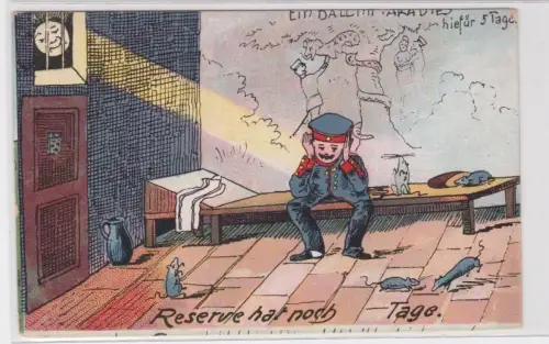 909091 Künstler Ak Militär, Reserve hat noch ... Tage, um 1910