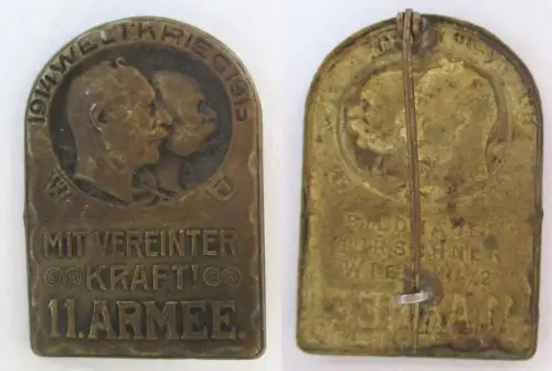 Bronze Abzeichen Österreich K.u.K. Kappenabzeichen 11. Armee 1914/15 (158547)