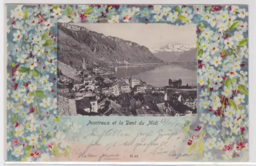 908729 Jugendstil Ak Montreux et la Dent du Midi Schweiz Alpen 1900