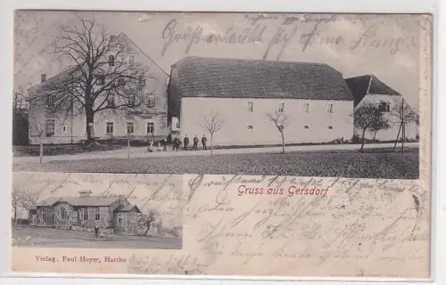 905571 Mehrbild Ak Gruß aus Gersdorf Gasthof zu den drei Lilien 1903