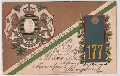 904145 Präge Ak Mein Regiment Dresden Kgl. Sächs. 12. Infanterie-Regiment Nr.177