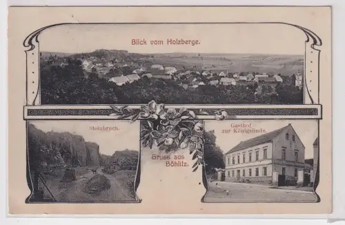 904416 Mehrbild Ak Gruß aus Böhlitz Gasthof zur Königslinde usw. 1910