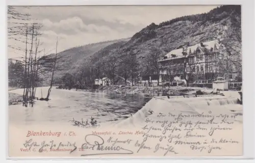 908675 Ak Blankenburg i. Th. Wasserfall u. Lösches Hall. 1903