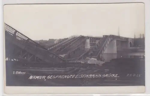 910690 Ak NAMUR. GESPRENGTE EISENBAHNBRÜCKE. um 1925
