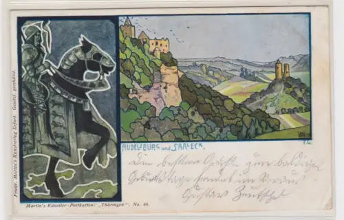 908673 Künstler Ak Rudelsburg und Saaleck 1901