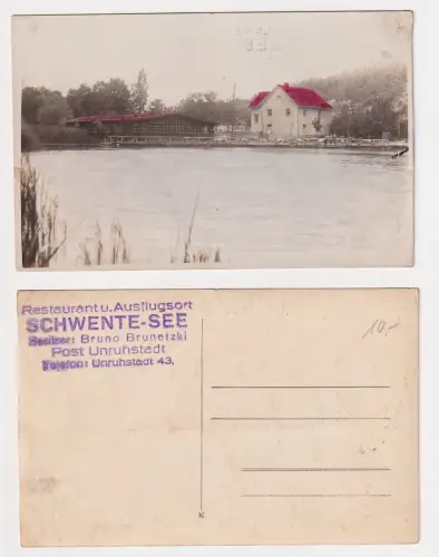 910684 Ak Unruhstadt Schwente-See Kargowa  Schlesien Restautant um 1920