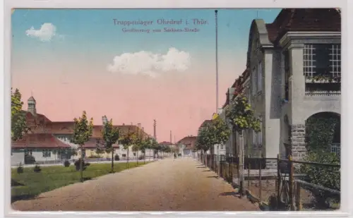 910570 Ak Truppenlager Ohrdruf i. Thür. Grußherzog von Sachsen-Straße. 1916