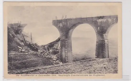 910577 Ak Der Russeneinfall in Ostpreußen 1914. Kruglanken. 1915