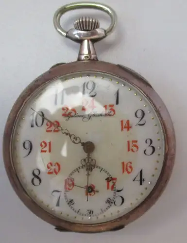 mechanische Herren Taschenuhr System Glashütte 800er Silber (142546)