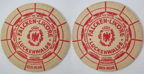 Bierdeckel DDR Falcken Liköre Luckenwalde (151445)