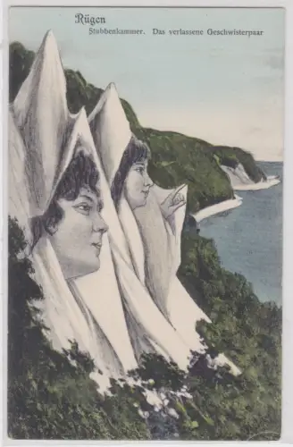 908919 Ak Rügen. Stubbenkammer. Das verlassene Geschwisterpaar. um 1940