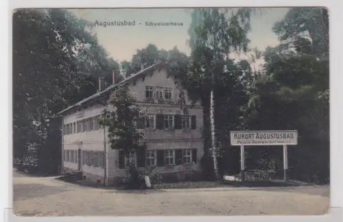 34608  Ak Augustusbad - Schweizerhaus. um 1930